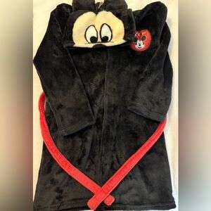 MICKEY MOUSE DISNEY  Plush  hooded Belted  Robe 4T/5T